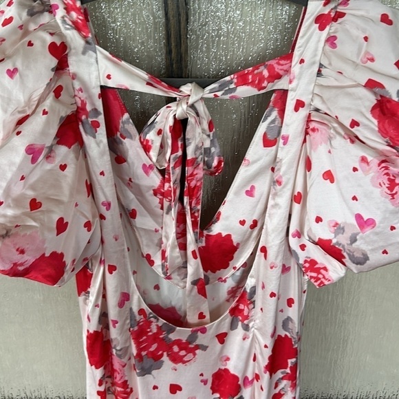 LPA Maryann Maxi Dress in Red & Pink Floral size small New - Picture 12 of 15